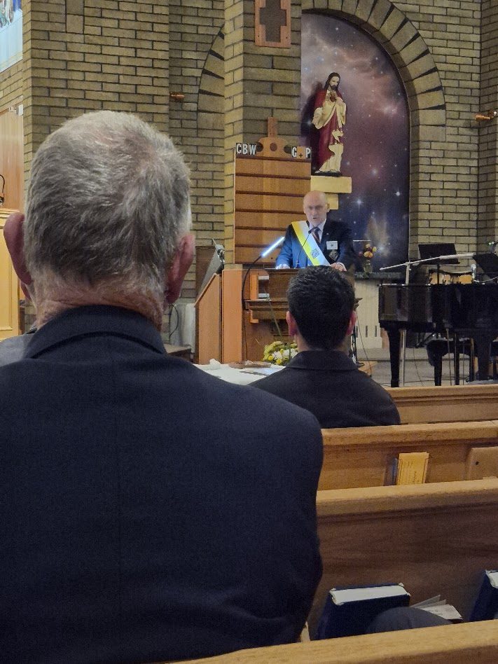A Brother Knight addressing the assembly