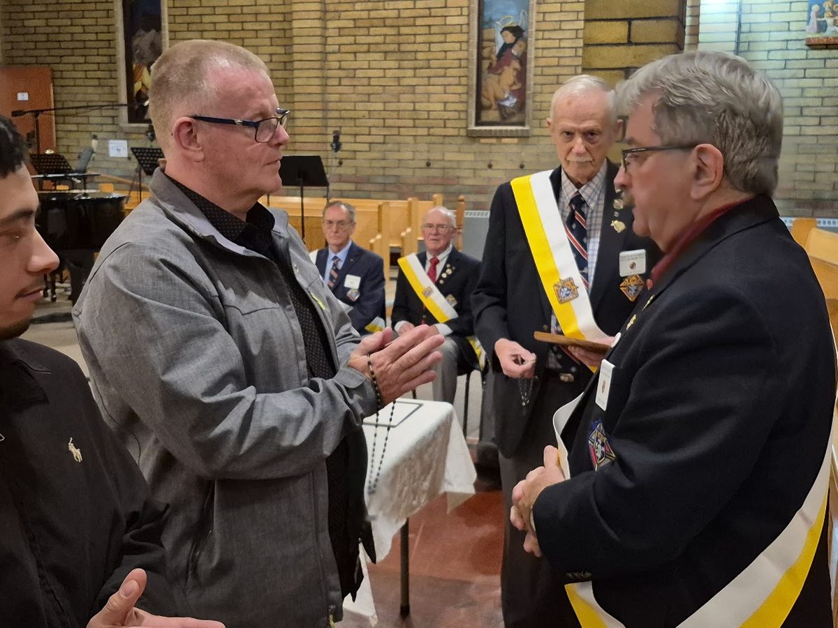 A new candidate received by Brother Knights