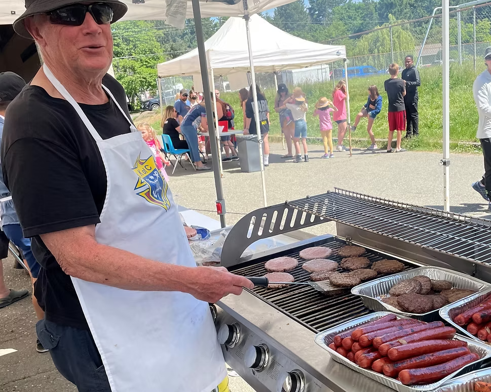Knights at the barbecue during Fun Day